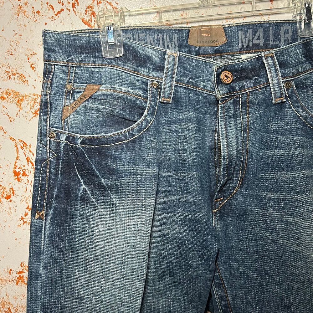 Ariat M4 Low Rise Boot Cut Jeans Men’s 32x38 Medium Wash Western Denim